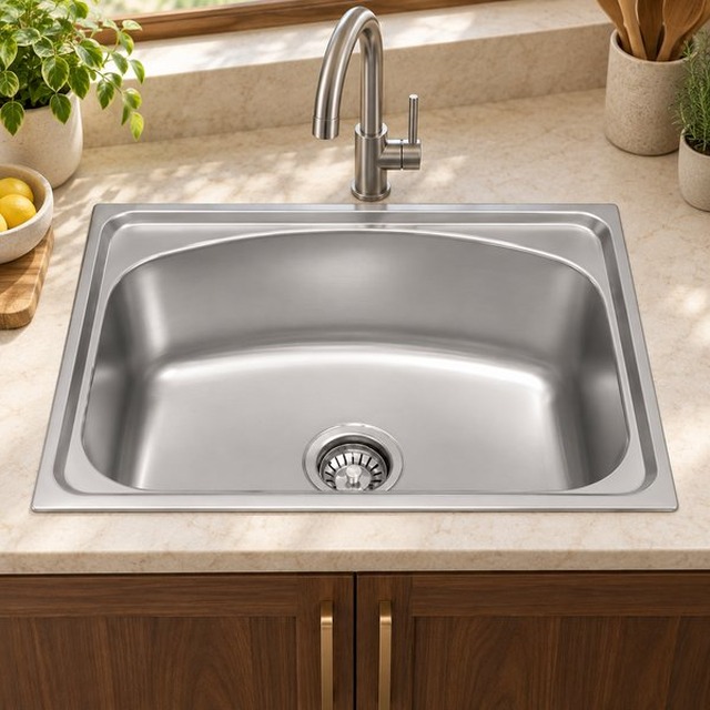 JOMOLA 600 x 430 mm single bowl stainless steel sink