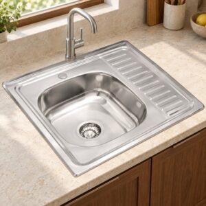 JOMOLA 600 x 600 mm stainless steel sink