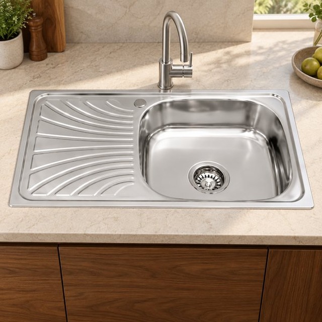 JOMOLA 750 x 400 mm stainless steel sink | Factory Direct