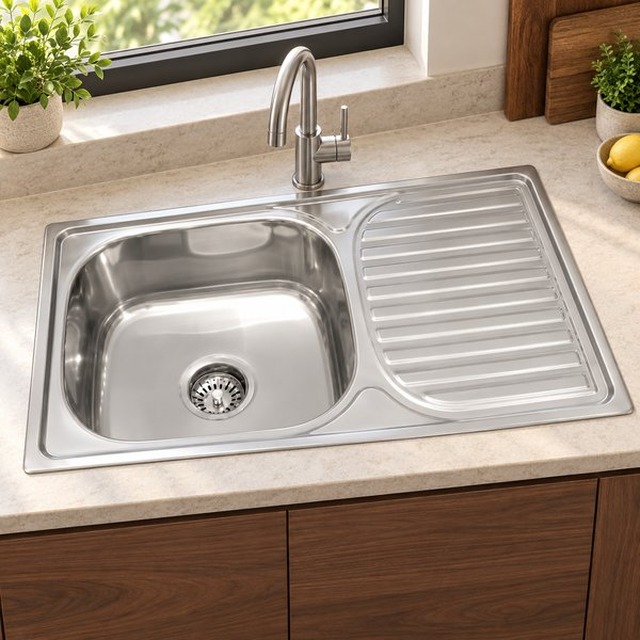 JOMOLA 760 x 420 mm stainless steel sink | Factory Direct