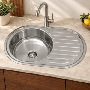 JOMOLA 770 x 500 mm stainless steel sink | Factory Direct