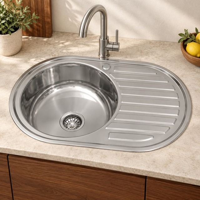 JOMOLA 770 x 500 mm stainless steel sink | Factory Direct