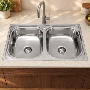 JOMOLA 780 x 480 mm double bowl stainless steel sink
