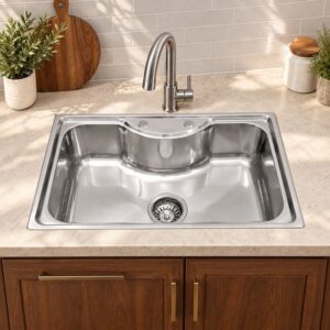 JOMOLA 800 x 500 mm single bowl stainless steel sink