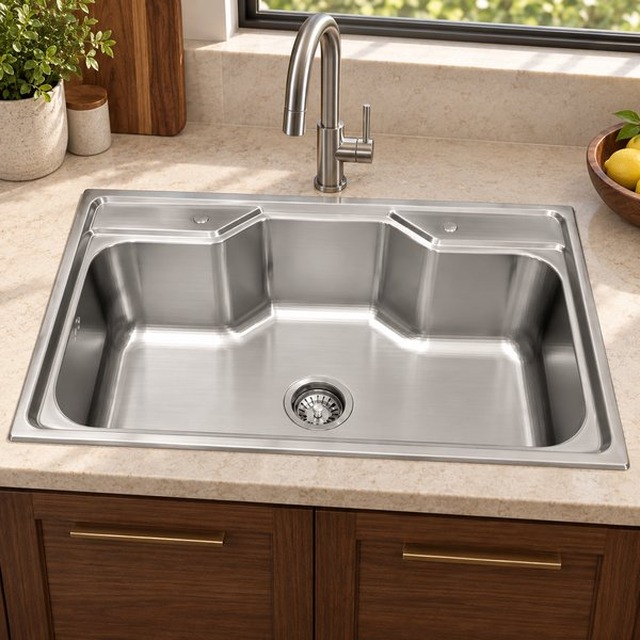 JOMOLA 800 x 500 mm single bowl stainless steel sink