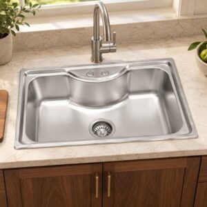 JOMOLA 800 x 500 mm single bowl stainless steel sink