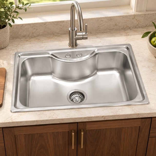 JOMOLA 800 x 500 mm single bowl stainless steel sink