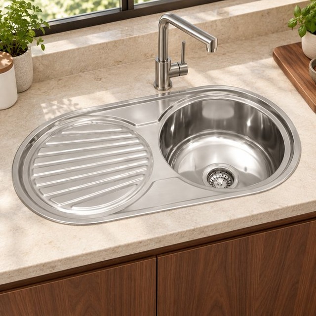 JOMOLA 850 x 450 mm stainless steel sink