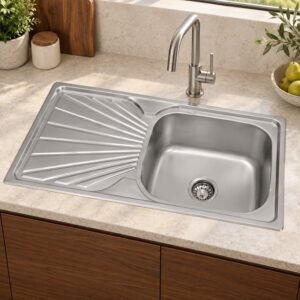 JOMOLA 900 x 500 mm single bowl stainless steel sink