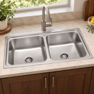 JOMOLA 940 x 460 mm double bowl stainless steel sink
