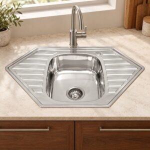JOMOLA 950 x 500 mm single bowl stainless steel sink