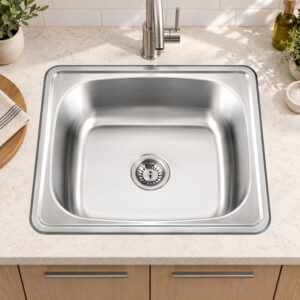 JOMOLA 604 x 504 mm single bowl stainless steel sink