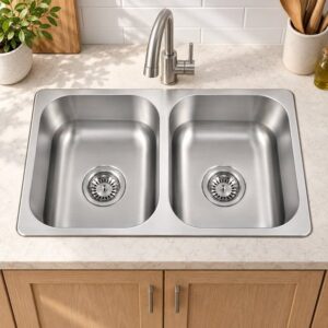 JOMOLA double bowl topmount stainless steel sink