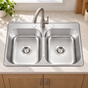 JOMOLA 31 inch double bowl stainless steel sink