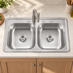 JOMOLA double bowl topmount stainless steel sink