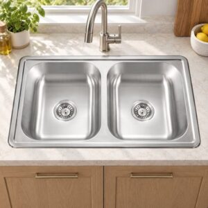 JOMOLA double bowl topmount stainless steel sink
