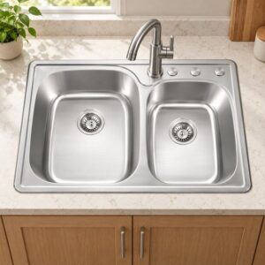 JOMOLA double bowl topmount stainless steel sink