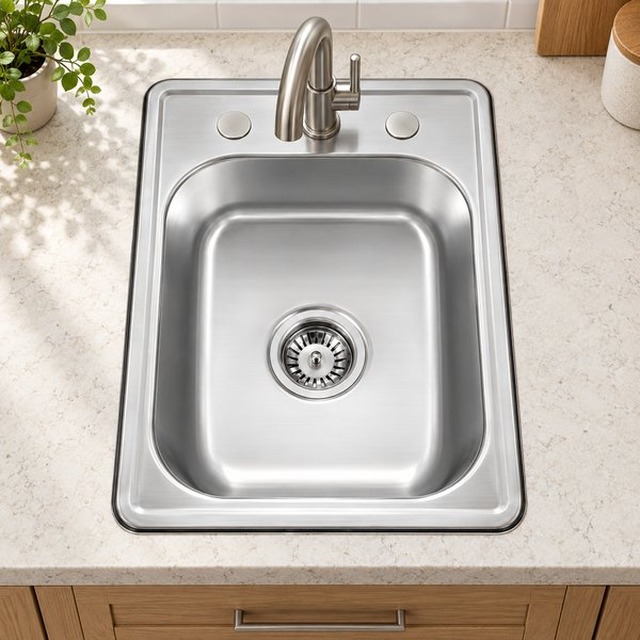 JOMOLA Pressed Stainless Steel Sink 304 Single Bowl 17