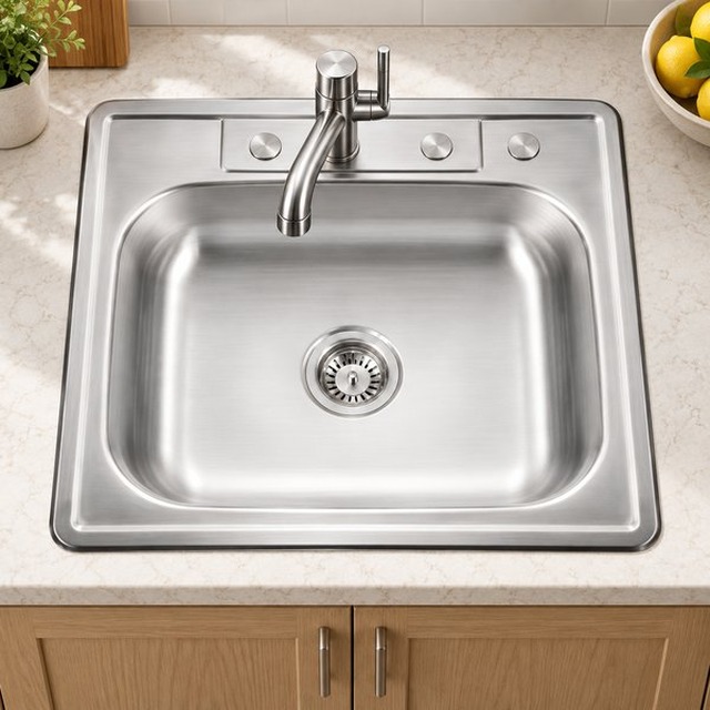 JOMOLA Pressed Stainless Steel Sink 304 Single Bowl | UPC Certified