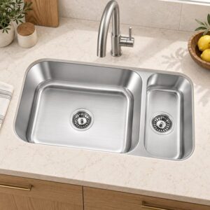 JOMOLA 32 inch double bowl stainless steel sink