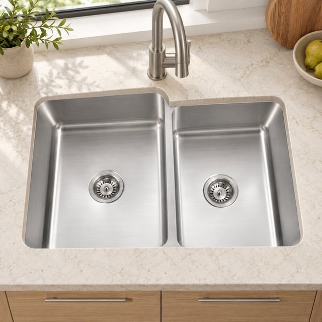 JOMOLA double bowl undermount stainless steel sink