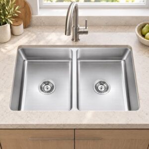 JOMOLA double bowl satin stainless steel sink