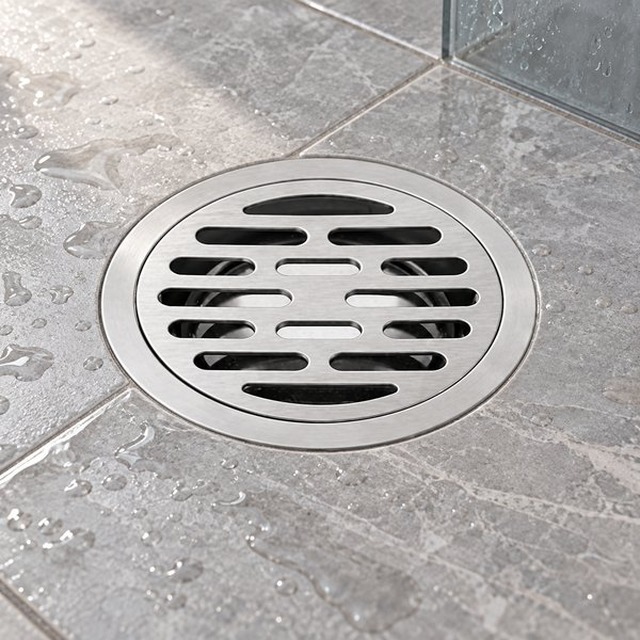 JOMOLA Stainless Steel Floor Drain 120x120mm Satin Finish | 201 Steel