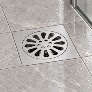 JOMOLA 100 x 100 mm stainless steel floor drain