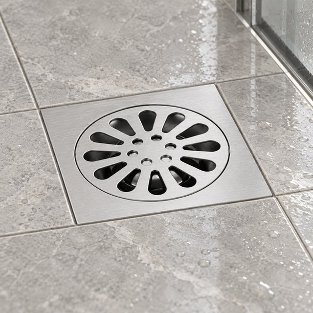 JOMOLA 100 x 100 mm stainless steel floor drain