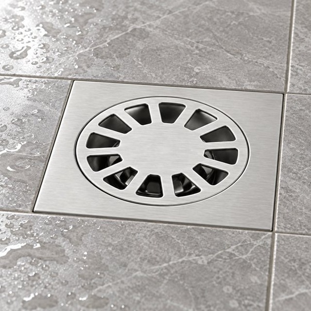 JOMOLA 100 x 100 mm stainless steel floor drain