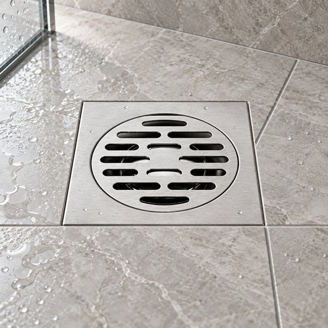 JOMOLA 100 x 100 mm stainless steel floor drain
