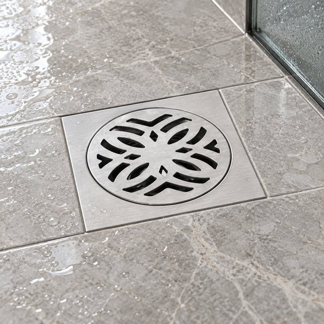 JOMOLA 100 x 100 mm stainless steel floor drain