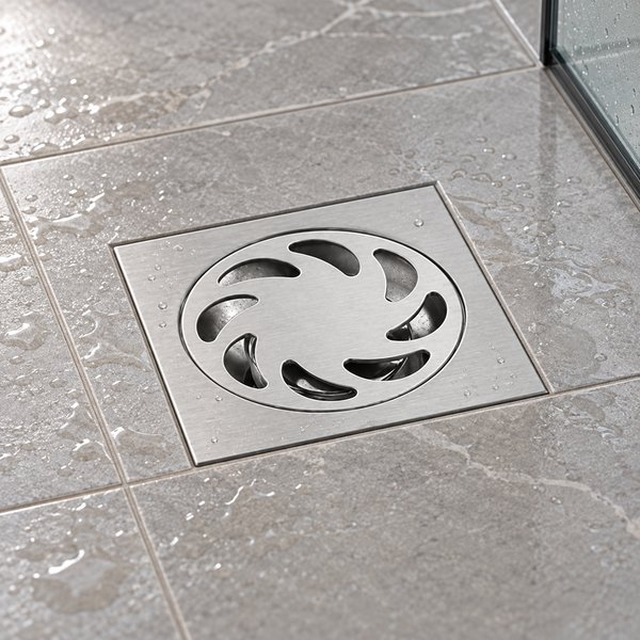 JOMOLA 100 x 100 mm stainless steel floor drain
