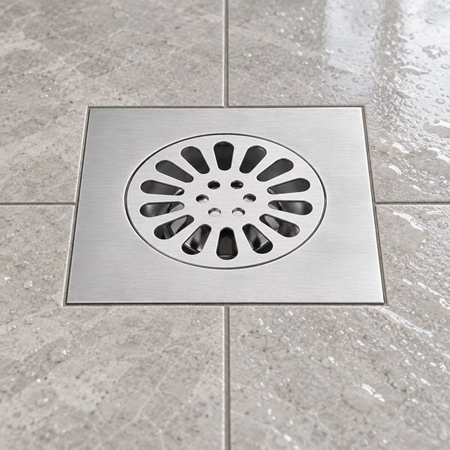 JOMOLA 150 x 150 mm stainless steel floor drain