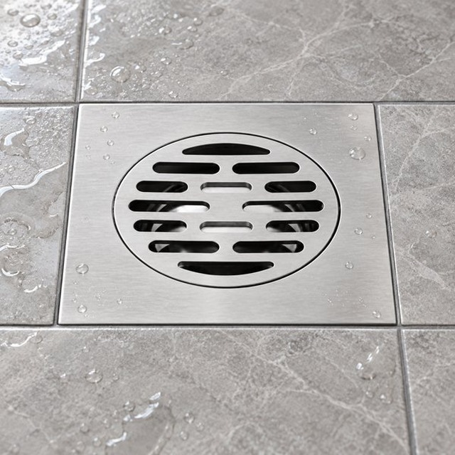 JOMOLA 150 x 150 mm stainless steel floor drain
