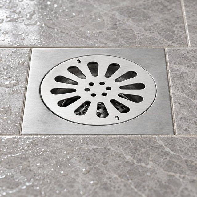 JOMOLA 150 x 150 mm stainless steel floor drain