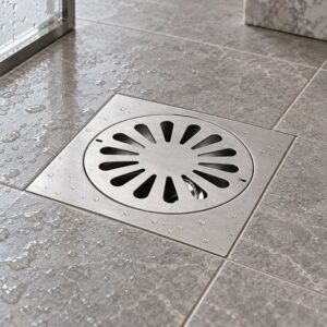 JOMOLA 200 x 200 mm stainless steel floor drain