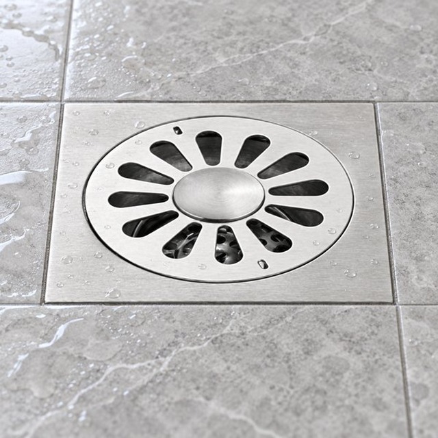 JOMOLA 150 x 150 mm stainless steel floor drain
