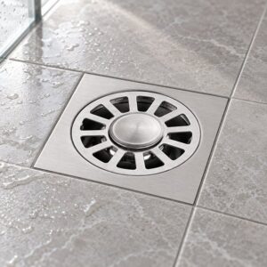 JOMOLA 100 x 100 mm stainless steel floor drain