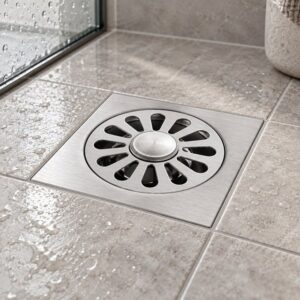 JOMOLA 100 x 100 mm stainless steel floor drain