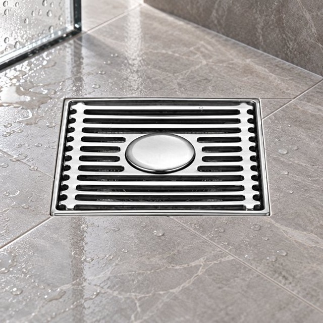 JOMOLA 100 x 100 mm stainless steel floor drain