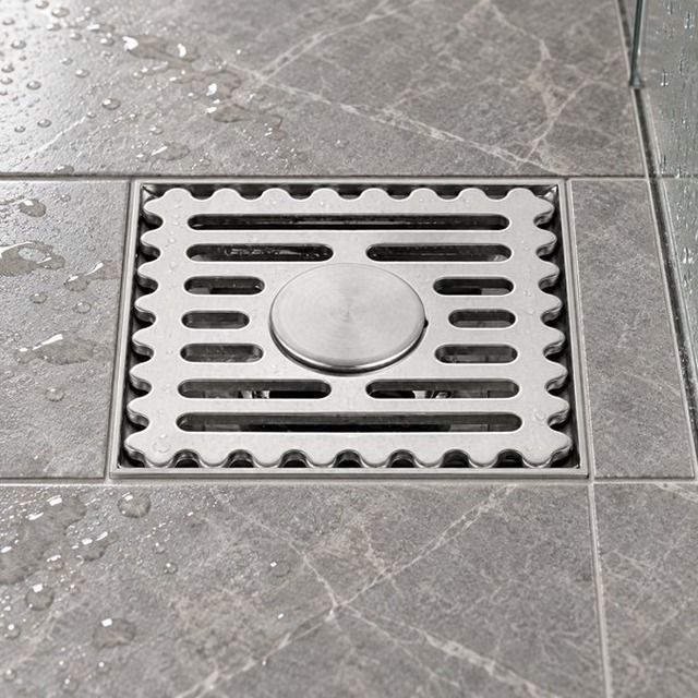 JOMOLA 100 x 100 mm stainless steel floor drain
