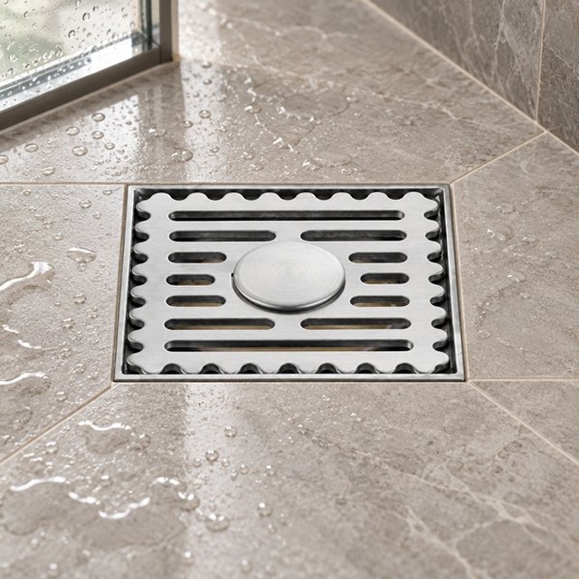 JOMOLA 100 x 100 mm stainless steel floor drain