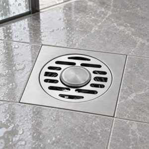 JOMOLA 100 x 100 mm stainless steel floor drain