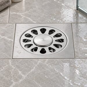 JOMOLA 100 x 100 mm stainless steel floor drain