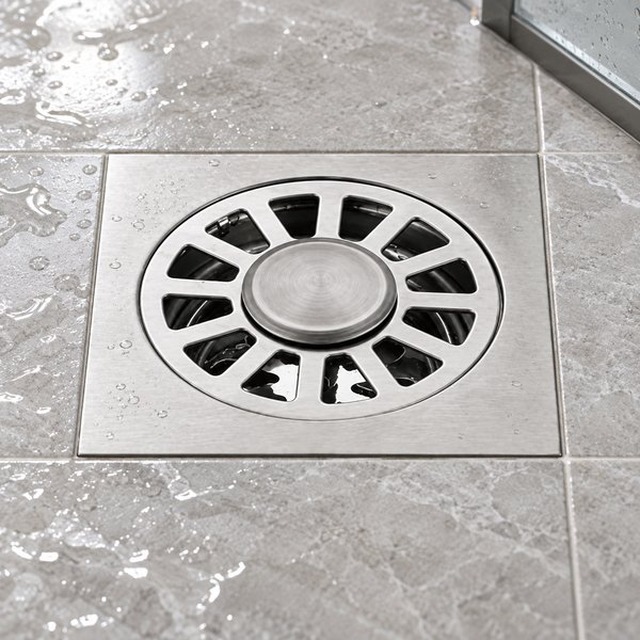 JOMOLA 100 x 100 mm stainless steel floor drain