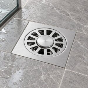 JOMOLA 100 x 100 mm stainless steel floor drain