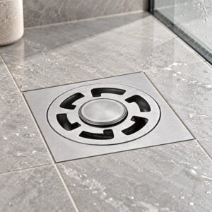 JOMOLA 100 x 100 mm stainless steel floor drain