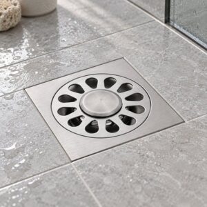 JOMOLA 100 x 100 mm stainless steel floor drain