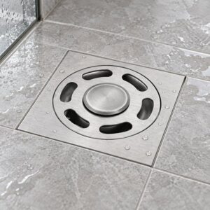 JOMOLA 100 x 100 mm stainless steel floor drain